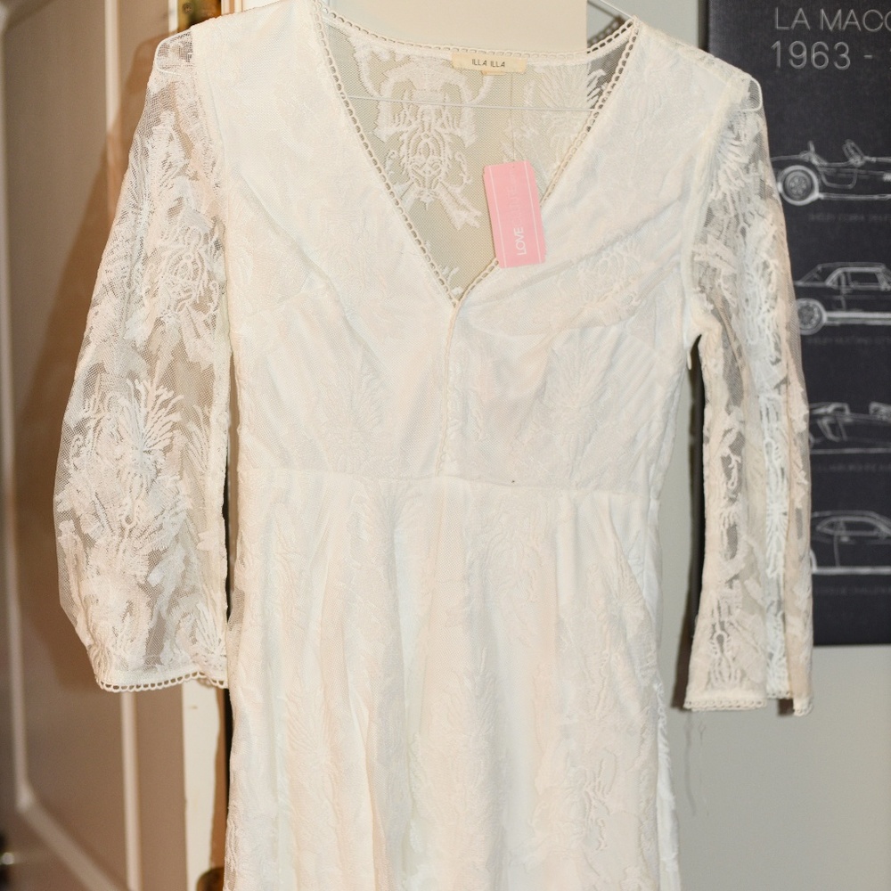 Ivory Victorian Lace Fit and Flare Dress